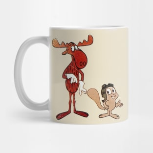 Rocky and Bullwinkle - Authentic Style Distressed Mug